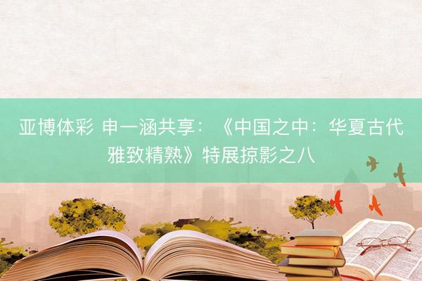 亚博体彩 申一涵共享：《中国之中：华夏古代雅致精熟》特展掠影之八